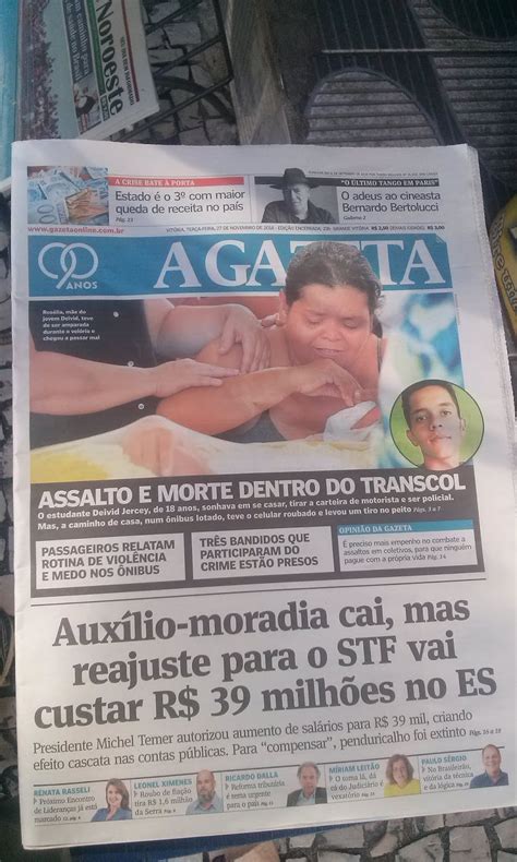 Repórter Paulo Maciel A TRIBUNA NOTÍCIA AGORA E A GAZETA 3ªF 27 11 2018