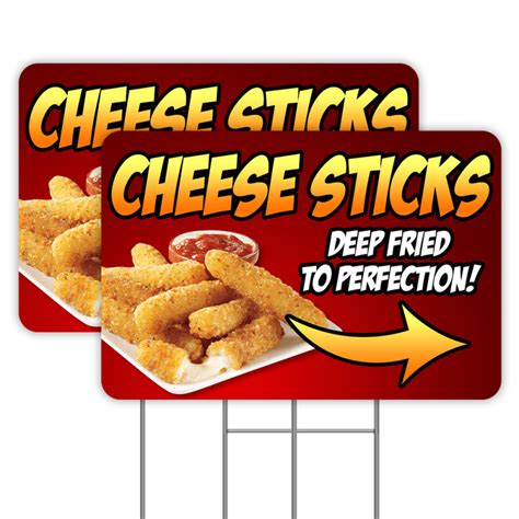 Fried Cheese Sticks 2 Pack Yard Signs 16 X 24 Double Sided Print