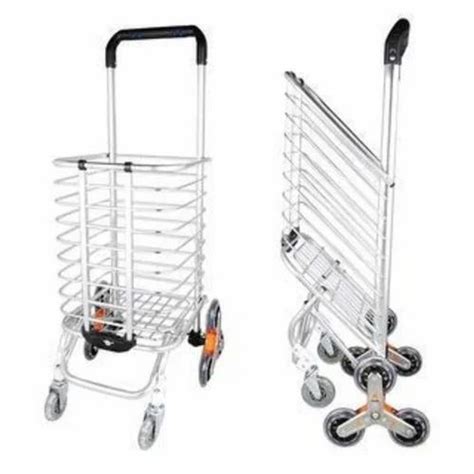 Dk Four Wheel Stainless Steel Shopping Trolley For Supermarket Load