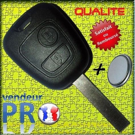 COQUE CLE TELECOMMANDE PLIP PEUGEOT 107 207 307 PILE CR2016 OFFERTE