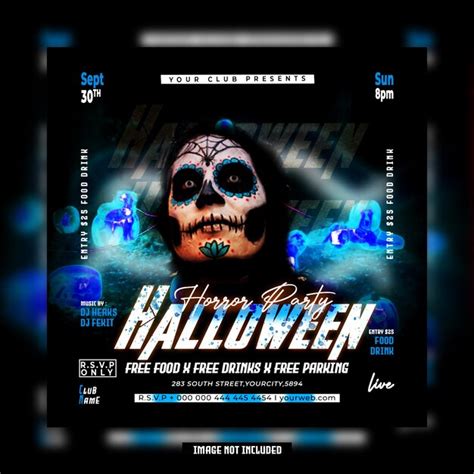 Premium Psd Halloween Horror Night Party Flyer Social Media Post