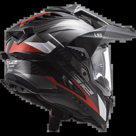 Ls Mx Carbon Explorer Frontier Gloss Titanium Red Helmet Custom