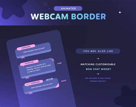 Animated Bow Webcam Border 3 Cute Blue And White Webcam Frame Etsy