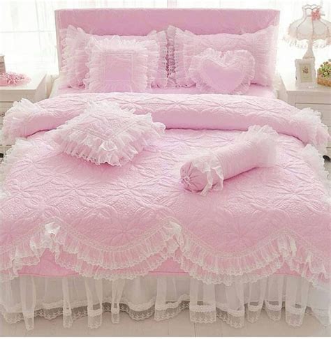 Pin On Mefru At Lace Bedding Set Pink Bedding Set Pink Bedding