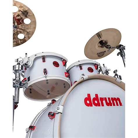 Ddrum Hybrid Player 5 Piece Acoustic Electric Shell Pack White Red