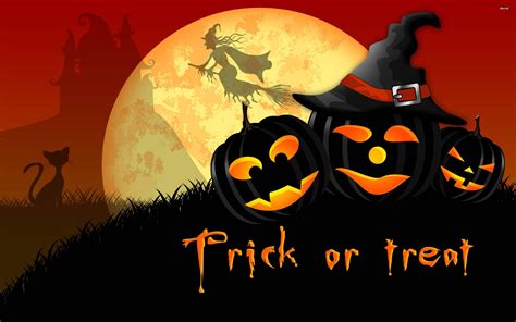 trick  treat  pumpkin hats wallpaper wallpaperscom