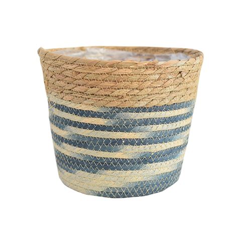 Asjyhkr Seagrass Basket Planters Flower Pots Storage Basket Plant