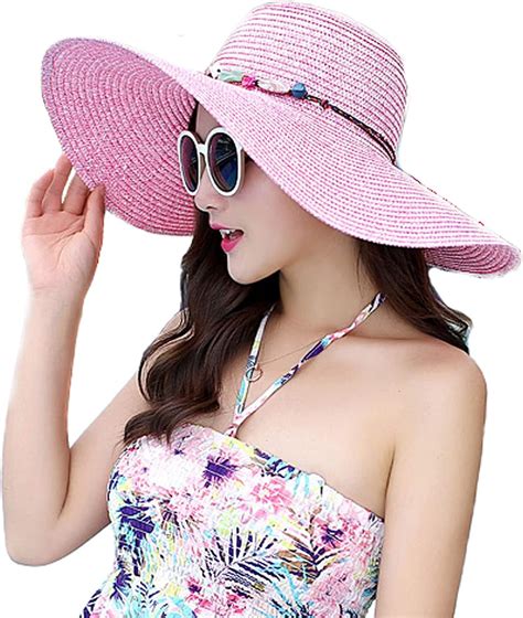 Mysnku Womens Big Bowknot Straw Hat Large Floppy Foldable Roll Up Beach