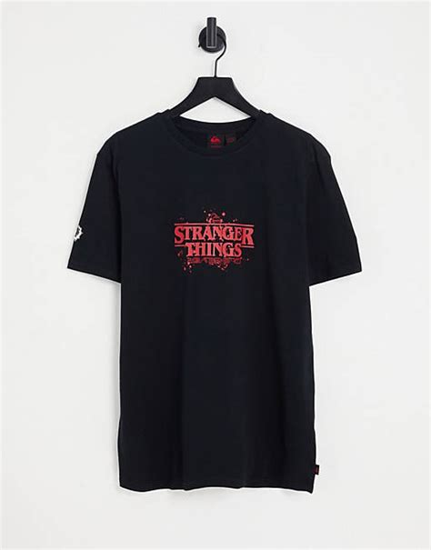 Quiksilver X Stranger Things Season Ender T Shirt In Black Asos