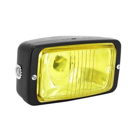 Phare Projecteur Cyclo Universel Rectangle Noir Vitre Jaune Diam Mm