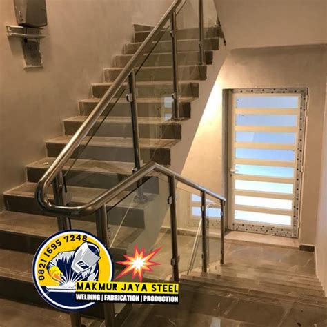 Jual Railing Stainless Kaca Tangga Reling Stenlis Pemasangan Rapi