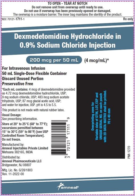 Dexmedetomidine In Sodium Chloride Injection Pi Drugs