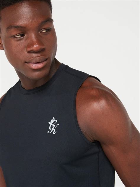 Gym King Mens Energy Vest Black Gym Vest Kings Man
