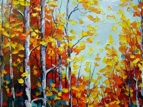 Autumn Breath Of Birches Paintings By Olha Darchuk Artist