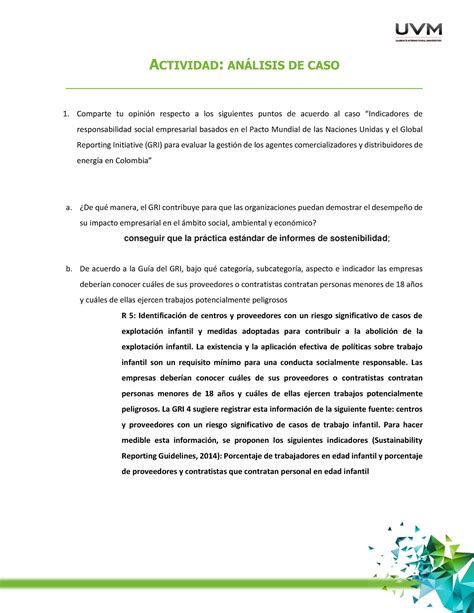 U5 Análisis de caso Andrea ACTIVIDAD ANÁLISIS DE CASO Comparte tu