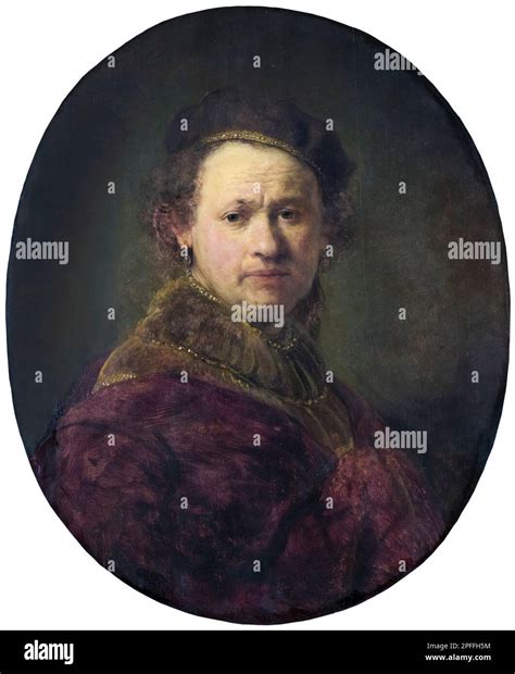 Rembrandt Van Rijn 1606 1669 Self Portrait Painting In Oil On Canvas