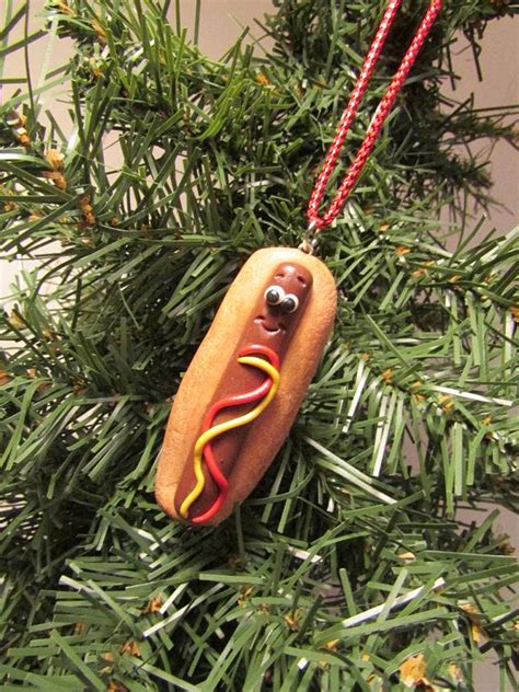 Hot Dog Christmas Ornament Hot Dog Ornament Hot Dog Charm Funny Food