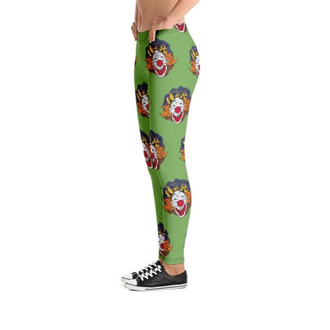 Crazy Klown Wild Clown Green Leggings Headstones And Hearses