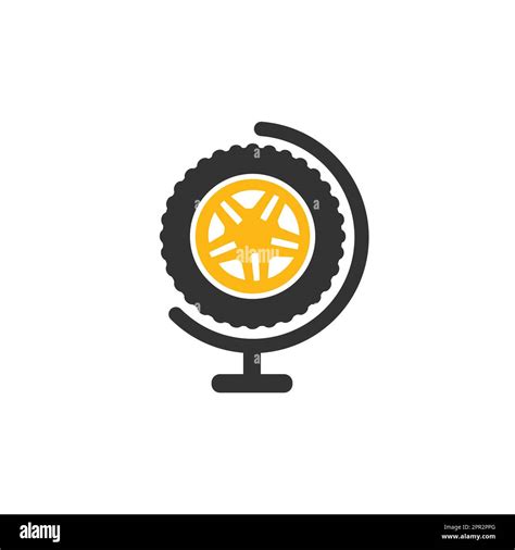 Tire World Vector Logo Template Vector Wheel And Planet Logo