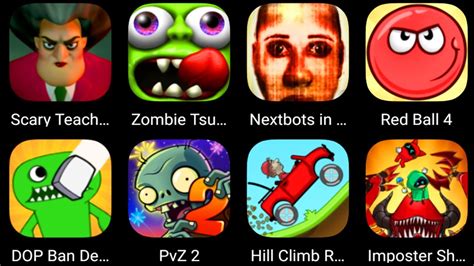 Scary Teacher D Zombie Tsunami Red Ball Dop Ban Pvz Hill Climb