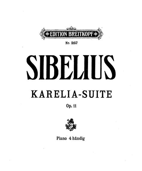 Karelia Suite Op 11 Sibelius Jean Imslp Free Sheet Music Pdf