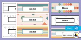 Editable Geometric Boho Theme Labels Lehrer Gemacht