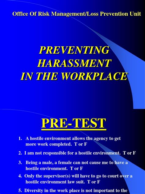 Preventing Harassment In Workplace Training 1 Sexual Harassment