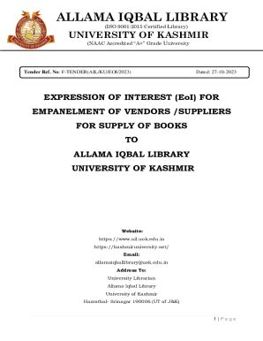 Fillable Online Expression Of Interest Through E Tenders For