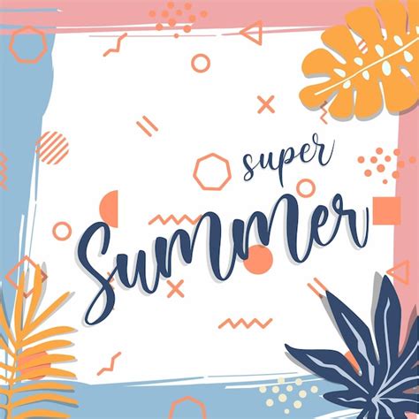 Premium Vector Summer Social Media Post Abstract Shape Vector Design