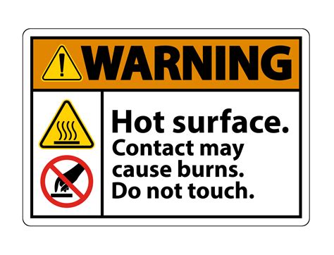 Warning Hot Surface Do Not Touch Symbol Sign Isolate On White Background Vector Illustration