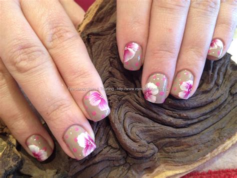 Eye Candy Nails And Training Polka Dots And One Stroke Freehand Nail