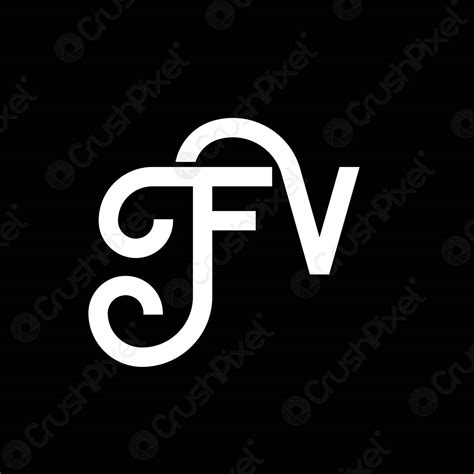 FV Letter Logo Design On Black Background FV Creative Initials Stock