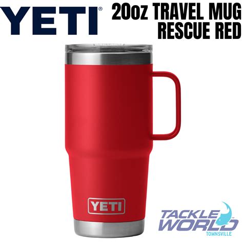 Yeti 20oz Travel Mug 591ml Rescue Red With Stronghold Lid