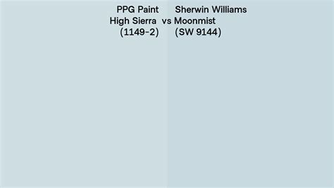 Ppg Paint High Sierra 1149 2 Vs Sherwin Williams Moonmist Sw 9144