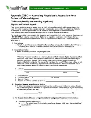 Fillable Online Hfprovidermanual Appendix XIII D Attending Physicians