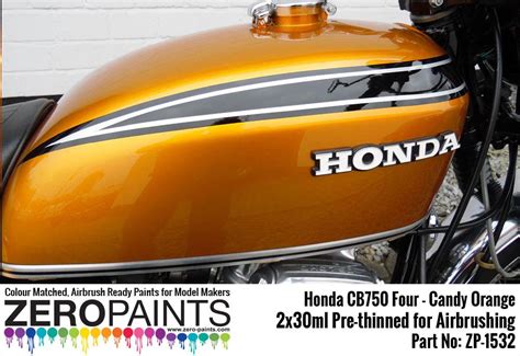 Honda Cb750 Four Candy Orange Paint Set 2x30ml Zp 1532 Zero Paints