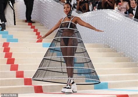 Janelle Monae Shows Off Her Toned Physique In A Shimmering Black Bikini At Met Gala Party