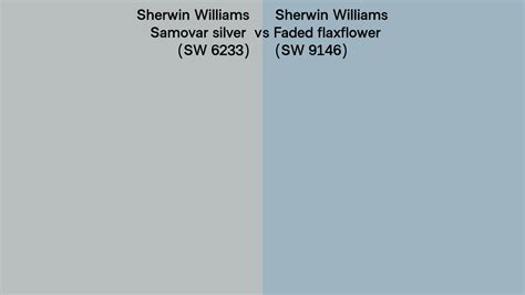 Sherwin Williams Samovar Silver Vs Faded Flaxflower Side By Side Comparison