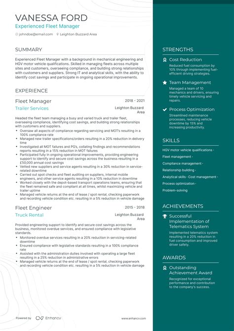 5 Fleet Manager Resume Examples And Guide For 2023