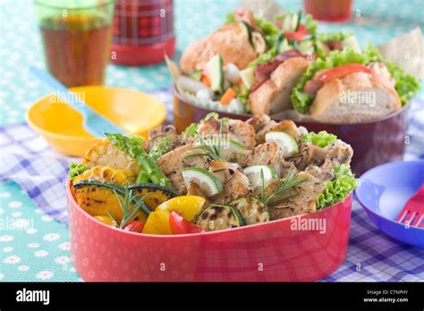 Lunch Box For Picnic Stock Photo Alamy