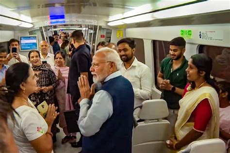 Narendra Modi Prime Minister Narendra Modi Takes Metro Ride To