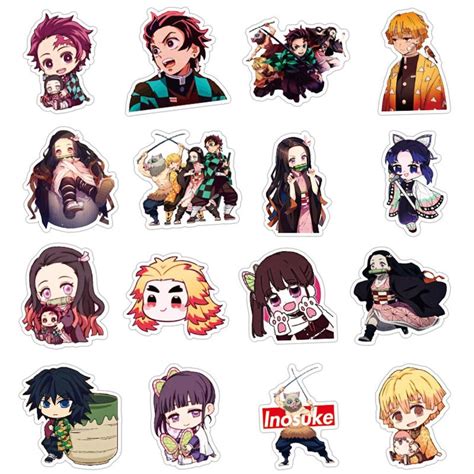 50pcs Demon Slayer Sticker Kimetsu No Yaiba Anime Pvc Graffiti Stickers Maleta Equipaje