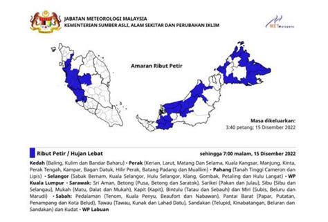 Amaran Ribut Petir Hujan Lebat Di Enam Negeri Sehingga Jam Malam