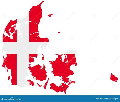 Flag In Map Of Denmark Stock Vector Illustration Of Sign 179977788