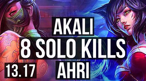 Akali Vs Ahri Mid 8 Solo Kills 1 7m Mastery Legendary 16 3 5