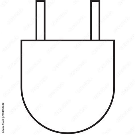 Digital Png Illustration Of Plug Outline On Transparent Background