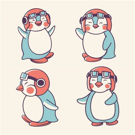 Cute Funny Penguin Vector Art 20645460 Vector Art At Vecteezy