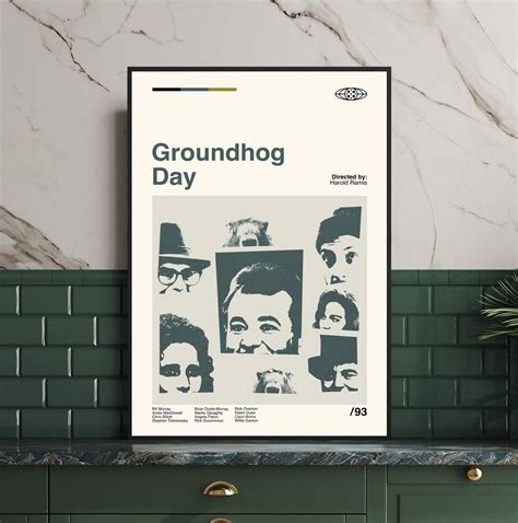 Groundhog Day Poster, Groundhog Day Movie, Minimalist Movie Poster, Vintage Retro Art Print ...