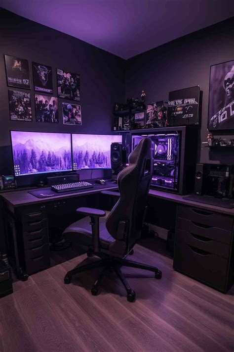 Dark Themed Gaming Room Setup For Men In 2024 Gaming Room Setup Game