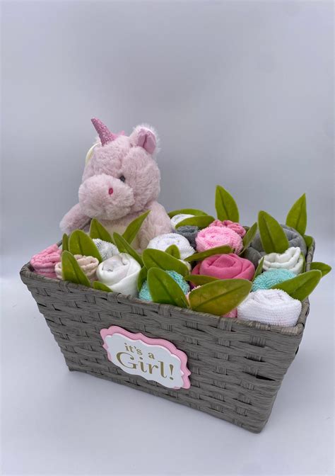 Canasta De Regalo Para Bebés Unicornio Bebé De Bienvenida Etsy